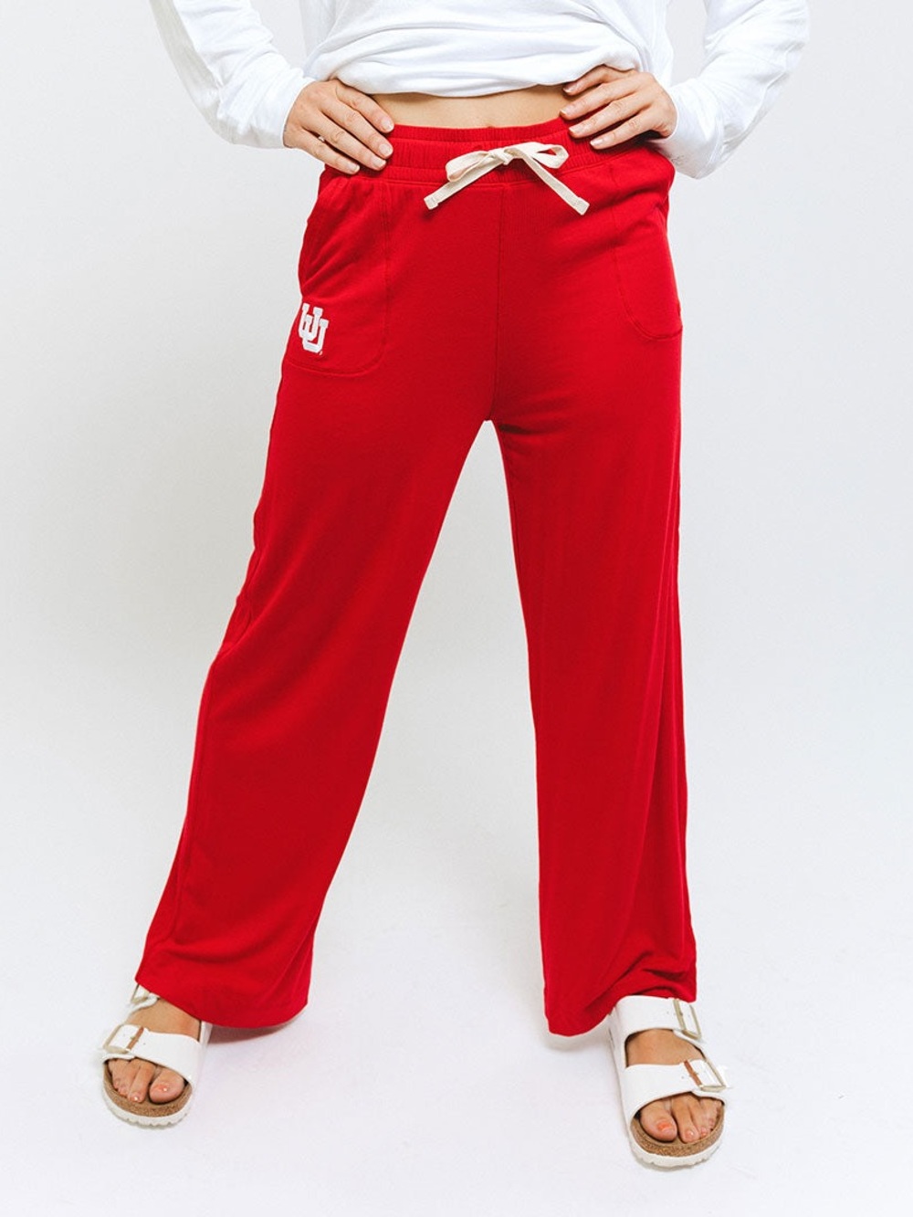 Albion Fit Utah Loungers Crimson Wide Leg Pants